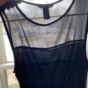 H&M Sheer/Cotten Short Black Dress